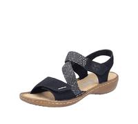 Rieker Femme 60862 Sandales Bride Cheville, Noir, 41 EU