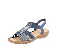 Rieker Femme 628g9 Sandale, Bleu, 37 EU