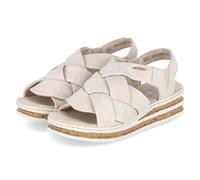 Rieker Femme 62908 Sandales compensées, Beige, 37 EU