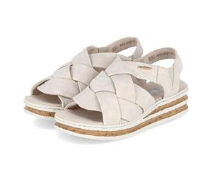 Rieker Femme 62908 Sandales compensées, Beige, 41 EU