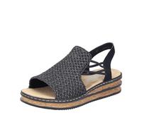 Rieker Femme 62941 Sandale, Schwarz, 38 EU