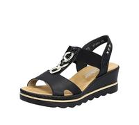 Rieker Femme 67498 Sandale, Noir, 42 EU