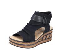 Rieker Femme 68191 Sandale, Noir, 41 EU