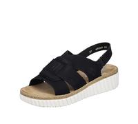 Rieker Femme 69289 Sandale, Noir, 39 EU