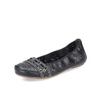 Rieker Femme Ballerines 41466, Dame Ballerines Classiques,Ballerines,Chaussures d'été,élastique,Noir (Schwarz Kombi / 00),39 EU / 6 UK