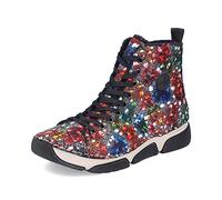 Rieker Femme Baskets 45910, Dame Baskets Hautes,Chaussures de Sport,Bottes de Sport,Baskets Hautes,Blanc (Multi / 90),38 EU / 5 UK