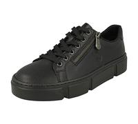 Rieker femme Baskets Basses en Cuir Noir à Semelle Bloc Plateforme