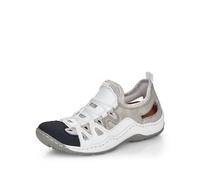 Rieker Femme Baskets L0539, Dame Baskets Basses,Semelle intérieure Amovible,Sport,Chaussures de Rue,Blanc (Weiss Kombi / 80),37 EU / 4 UK