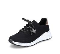 Rieker Femme Baskets M4903, Dame Baskets Basses,Semelle intérieure Amovible,Chaussures de Rue,Loisirs,Sport,Noir (Schwarz / 01),38 EU / 5 UK