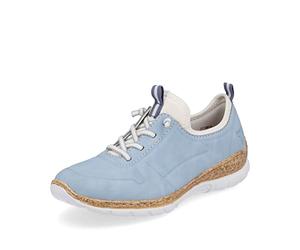 Rieker Femme Baskets N4285, Dame Baskets Basses,Semelle intérieure Amovible,Chaussures de Rue,Loisirs,Sport,Bleu (Blau / 10),37 EU / 4 UK