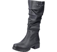 Rieker Femme Bottes Longues Chaîne Talon Bloc 76891, Taille:37 EU, Couleur:Noir