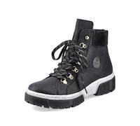 Rieker Femme Bottines X8633, Dame Bottines à Lacets,Semelle intérieure Amovible,Chukka Boot,Bottes Courtes,Noir (Schwarz / 01),39 EU / 6 UK