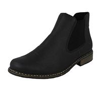 Rieker Femme Bottines Z4994, Dame Chelsea Boot, Bottes,Demi-Bottes,Bottes à la Cheville,Bootie,enfilez des Bottes,Plat,Schwarz/Schwarz,37 EU / 4 UK