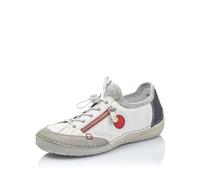 Rieker Femme Chaussures à Lacets 52563, Dame Chaussures Confortables,Chaussure Basse Confort,Lacets,Blanc (Weiss Kombi / 40),36 EU / 3.5 UK