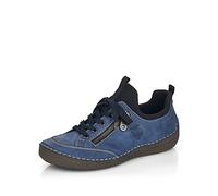 Rieker Femme Chaussures à Lacets 52573, Dame Chaussures Confortables,Chaussure Basse Confort,Confortable,Lacets,Bleu (Blau Kombi / 14),38 EU / 5 UK