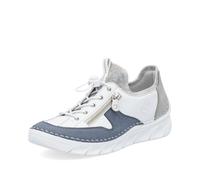 Rieker Femme Chaussures à Lacets 55064, Dame Chaussures Confortables,Chaussure Basse Confort,Confortable,Lacets,Blanc (Weiss Kombi / 80),37 EU / 4 UK