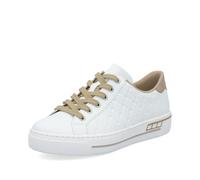 Rieker Femme Chaussures à Lacets L88W2, Dame Chaussures Confortables,Chaussure Basse Confort,Lacets,Confortable,Blanc (Weiss / 80),38 EU / 5 UK