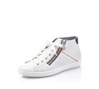 Rieker Femme Chaussures à Lacets L9427, Dame Chaussures de Sport lacées,Semelle intérieure Amovible,à Lacets,Blanc (Weiss / 80),40 EU / 6.5 UK