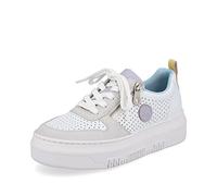 Rieker Femme Chaussures à Lacets M1905, Dame Chaussures de Sport lacées,Chaussure de Loisirs,à Lacets,Blanc (Weiss Kombi / 80),38 EU / 5 UK