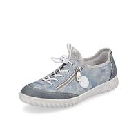 Rieker Femme Chaussures à Lacets N0963, Dame Chaussures de Sport lacées,Semelle intérieure Amovible,Sneaker,Bleu (Blau / 12),37 EU / 4 UK