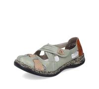 Rieker Femme Chaussures Basses 46368, Dame Chaussures Basses avec Velcro,Velcro,Chaussure de Ville,Sneaker,Vert (grün / 52),38 EU / 5 UK