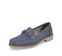 Rieker Femme Chaussures Basses 51863, Dame Mocassin,Chaussons,Semelle intérieure Amovible,Chaussures de Costume,Bleu (Blau / 10),40 EU / 6.5 UK