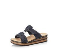 Rieker Femme Chaussures Basses 629K9, Dame Mocassin,Chaussons,Chaussures de Loisirs,Pantoufles,entrée Ouverte,Bleu (Blau / 14),39 EU / 6 UK