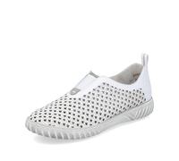 Rieker Femme Chaussures Basses N0965, Dame Mocassin,Chaussons,Pantoufles,Chaussures de Loisirs,entrée Ouverte,Blanc (Weiss / 80),38 EU / 5 UK