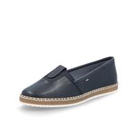 Rieker Femme Espadrilles M2261, Dame Chaussures Plates,Chaussures Basses,Chaussures d'été,Slipper,tressés,maritimes,Bleu (Blau / 14),37 EU / 4 UK