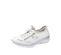Rieker Femme Frühjahr/Sommer L32P2 Baskets Enfiler, Blanc (Weiss/Argento/Silverflower/ 80 80), 39 EU