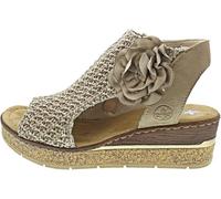 Rieker Femme Keilsandalette Sandales, Beige, 38 EU
