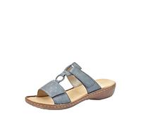 Rieker Femme Mules et Sabots 60885, Dame Mules, Glissades,Jardin,Semelle à Plate-Forme,Azur / 12,39 EU / 6 UK