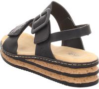 Rieker Femme Sandale Slingback Talon compensé Boucle 62950, Taille:42 EU, Couleur:Noir