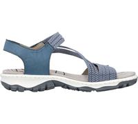 Rieker Femme Sandale Trekking Outdoor Stretch Velcro étroit 68871, Taille:41 EU, Couleur:Bleu