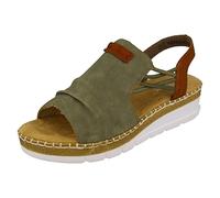 Rieker Femme V1261 Sandale, Vert, 39 EU