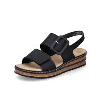 Rieker Femme Sandales 62950, Dame Sandales Fines,Chaussure d'été,Sandale d'été,Confortable,Plate,Noir (Schwarz / 00),39 EU / 6 UK
