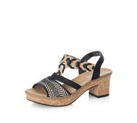 Rieker Femme Sandales 638C7, Dame Sandales compensées,Sandales à Talon compensé,Chaussures d'été,Confortables,Noir (Schwarz Kombi / 00),36 EU / 3.5 UK