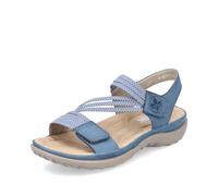 Rieker Femme Sandales 64870, Dame Sandales Fines,Chaussure d'été,Sandale d'été,Confortable,Plate,Bleu (Blau / 14),37 EU / 4 UK