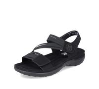 Rieker Femme Sandales 64870, Dame Sandales Fines,Chaussure d'été,Sandale d'été,Confortable,Plate,Noir (Schwarz / 02),38 EU / 5 UK