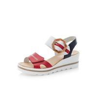 Rieker Femme Sandales 67476, Dame Sandales Fines,Chaussure d'été,Sandale d'été,Confortable,Plate,Rouge (Rot Kombi / 33),40 EU / 6.5 UK