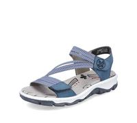 Rieker Femme Sandales 68871, Dame Sandales Fines,Chaussure d'été,Sandale d'été,Confortable,Plate,Bleu (Blau / 14),42 EU / 8 UK