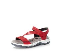 Rieker Femme Sandales 68871, Dame Sandales Fines,Chaussure d'été,Sandale d'été,Confortable,Plate,Rouge (Rot / 33),40 EU / 6.5 UK