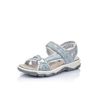 Rieker Femme Sandales 68879, Dame Sandales Fines,Chaussure d'été,Sandale d'été,Confortable,Plate,Bleu (Blau / 12),38 EU / 5 UK