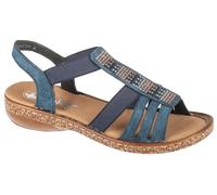 Rieker Sandales pour femme, bleu, 38 EU