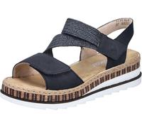 Rieker Femme V7974 Sandales compensées, Bleu, 39 EU