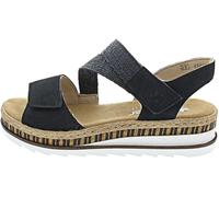 Rieker Femme Sandales compensées, Bleu, 42 EU