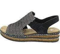 Rieker Femme 62971 Sandales compensées, Noir, 39 EU