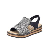 Rieker Femme Sandales compensées, Noir Sable Noir, 42 EU