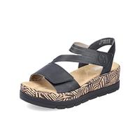 Rieker Femme Sandales V3964, Dame Sandales Fines,Chaussure d'été,Sandale d'été,Confortable,Plate,Noir (Schwarz / 02),41 EU / 7.5 UK