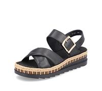 Rieker Femme Sandales V7951, Dame Sandales Fines,Chaussure d'été,Sandale d'été,Confortable,Plate,Noir (Schwarz / 00),40 EU / 6.5 UK